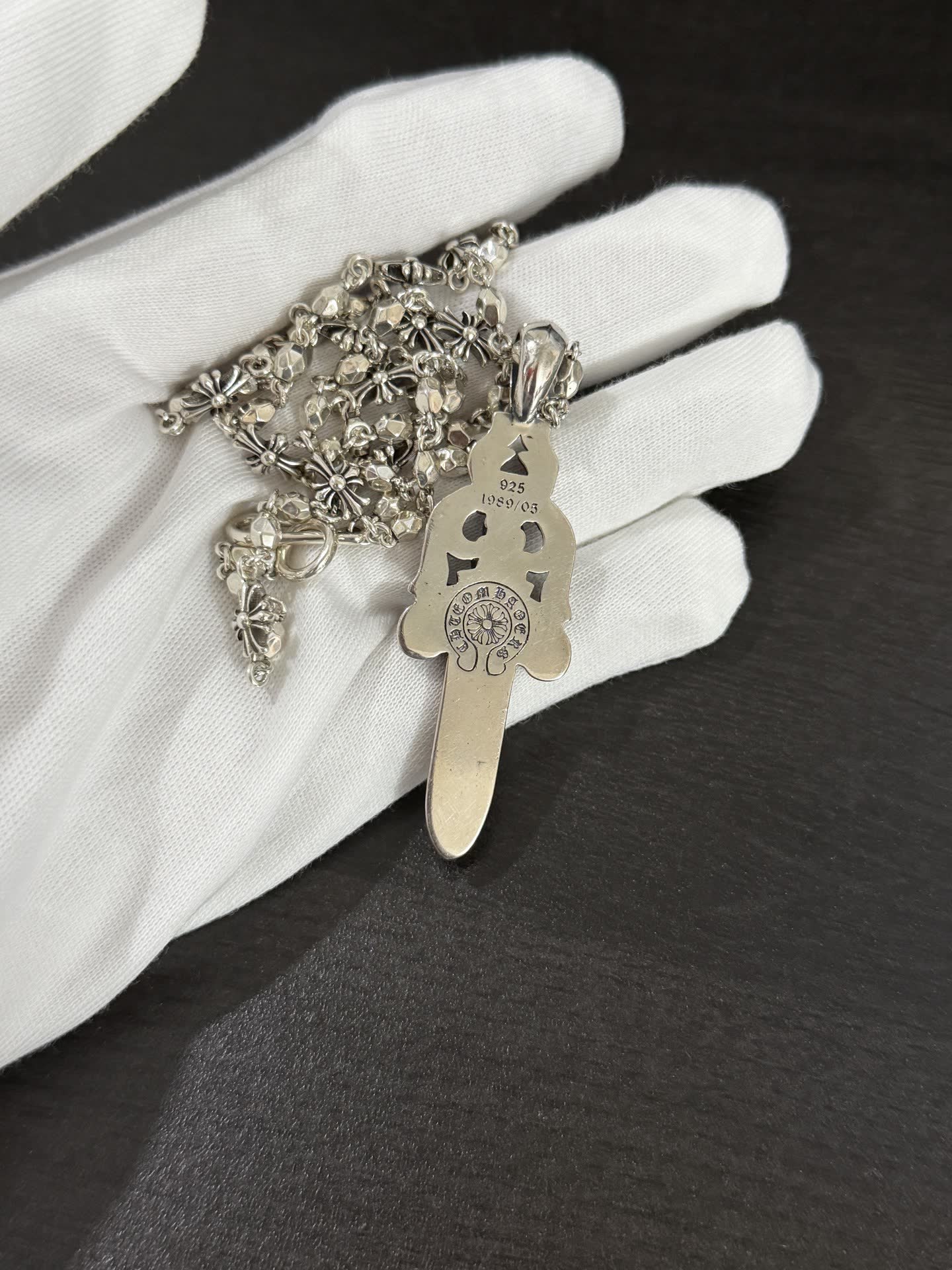 Chrome Hearts Silver Sword Pendant Necklace